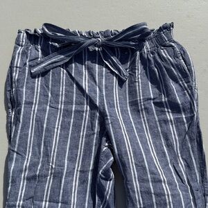 Beachlunchlounge Blue and White Striped Chambray pants